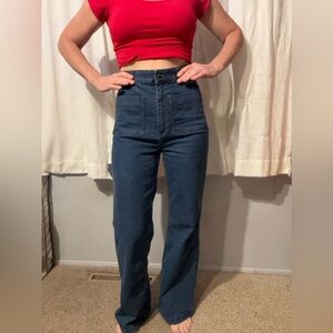 Forever 21 High Rise Dark Blue Jeans